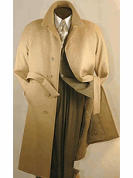 Mens Overcoat Mens Topcoat Alberto Nardoni men's Belted Wool Overcoat Top coats full length winter coats Camel