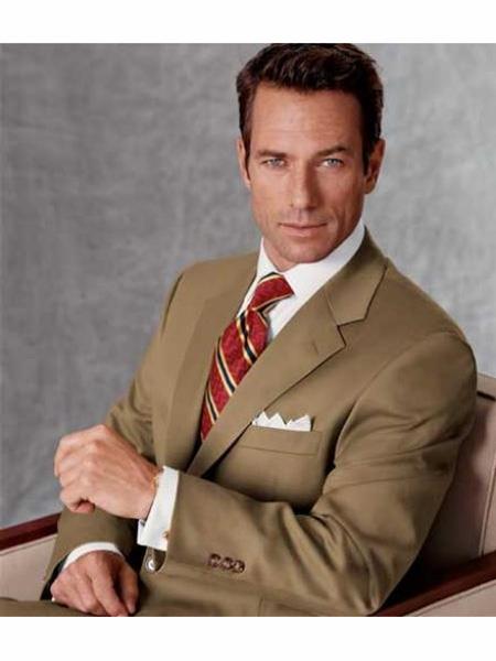  English Tan ~ Beige/Bronz 2 Button Men's Premier Quality Italian Fabric Clearance Sale Suits men's Suit Separate Any Size Jacket & Pants