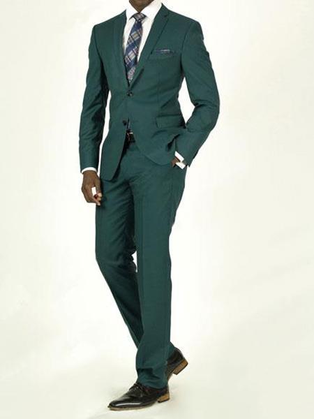  men's Pick Stitched 2 Button Slim Fit Skinny Green Suit for Men men's Suit Separate Any Size Jacket & Pants