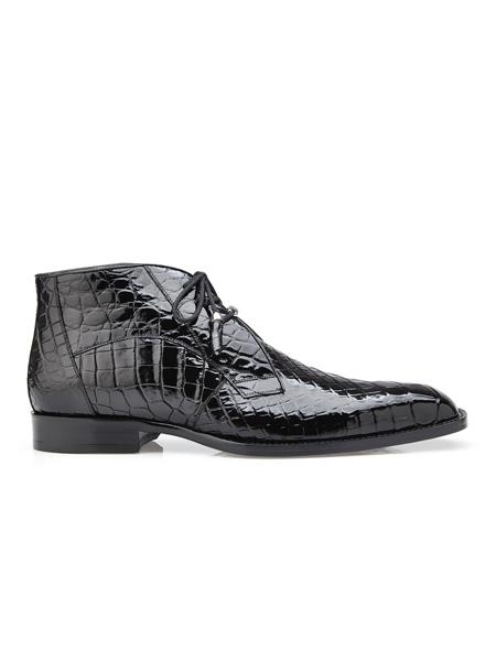  Men's  Cushion Insole Cap Toe Lace Up Stefano Black Belvedere shoes 