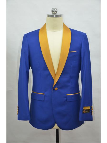 Men's Blazer ~ Suit Jacket  RoyalBlue ~ Gold