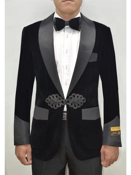 Alberto Nardoni Dinner Smoking Jacket Blazer Sport Jacket Black ~ men's Velvet Tuxedo Jacket ~ Velour Smoking Coat