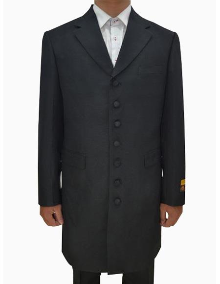  men's Black Single Breasted Seven Button Zoot Suits