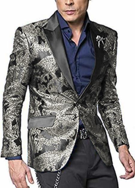  Alberto Nardoni Shiny Jacket Silver Grey ~ Gray