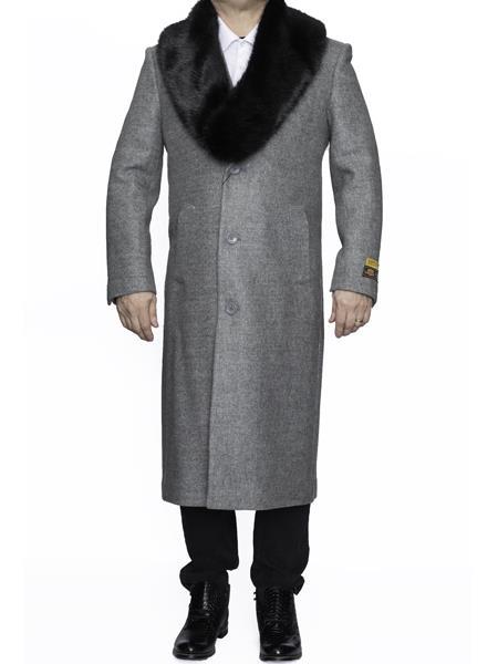 men's Big And Tall Wool Overcoat Topcoat Outerwear Coat Up to Size 68 Regular Fit