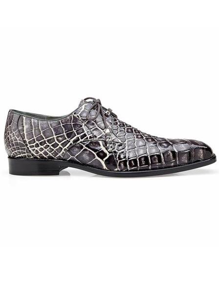  men's Alligator Brown Cap Toe Lace Up Shoe