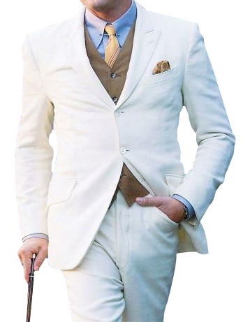 Mens Great Three Piece Off White Suit