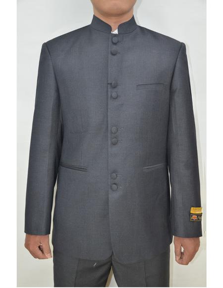Marriage Groom Wedding Indian Nehru Suit Jacket men's Blazer Charcoal