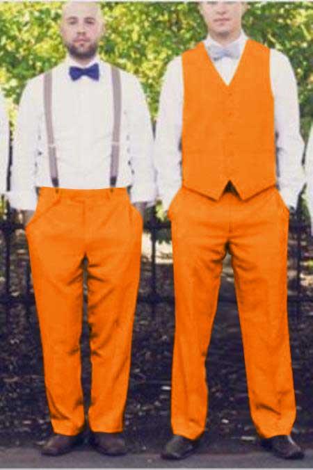 men's Suit Vest Orange