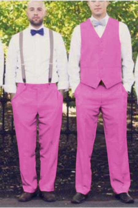 men's Suit Vest Pink