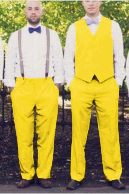 men's Suit Vest Yellow
