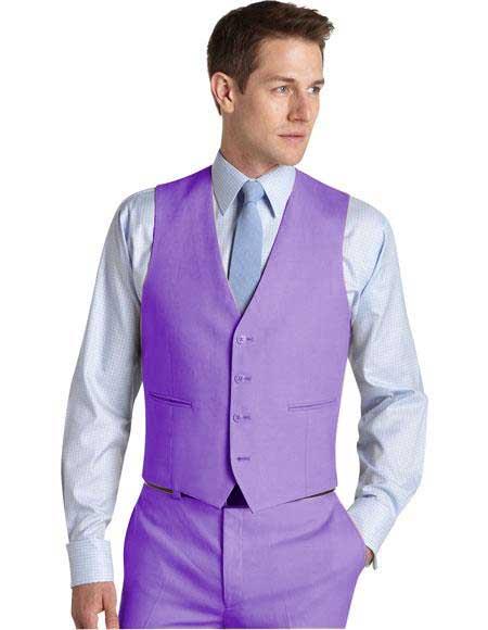 men's Suit Vest Lavender