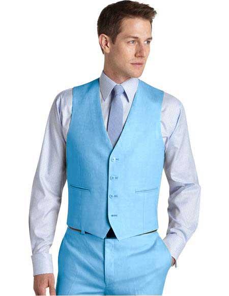 men's Suit Vest Sky Blue