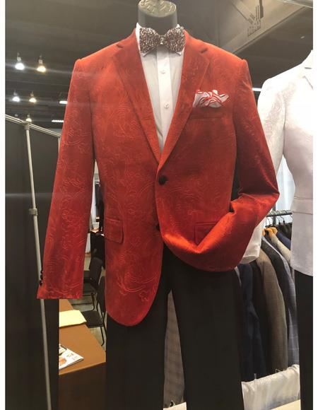  men's Red Single Breasted Two Button Suit