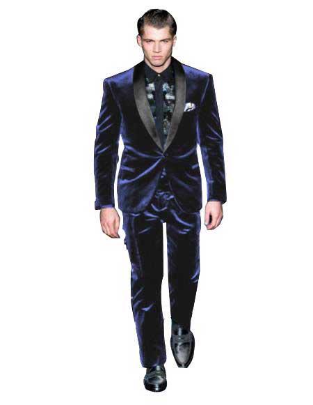 Alberto Narodni men's Velvet Tuxedo Cocktail Dinner Jacket Suit Jacket & Vevet Pants 