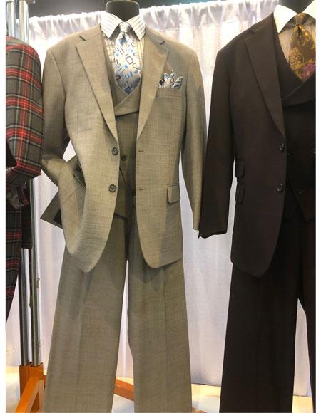 men's Grey Single Breasted Notch Lapel Suit