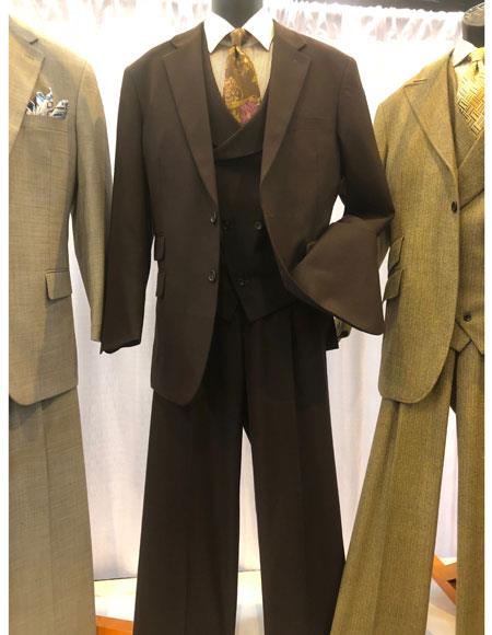 men's Brown single Breasted Two Button Suit
