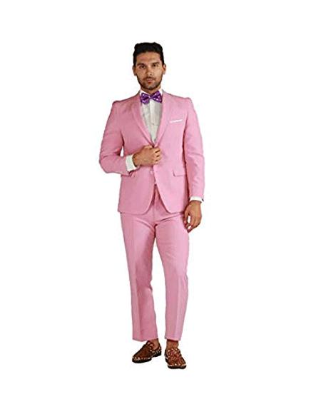 men's Single Breasted Light Pink Suit
