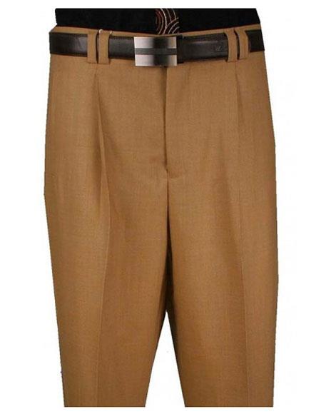  men's 1920s 40s Fashion Clothing Look ! Single Pleat 100% Pure Wool Wide Leg Camel Pant