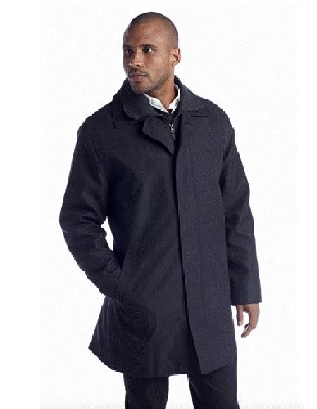 Lerner ~ Edgar Trench Coat ~ Rain Coat 36 inch length Navy Blue