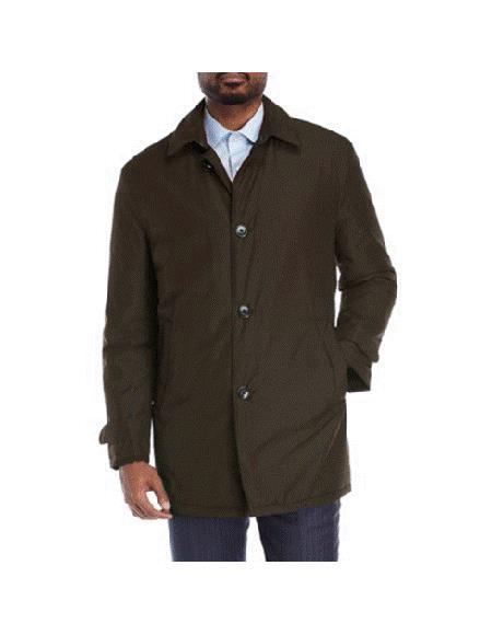 Lerner ~ Edgar Trench Coat ~ Rain Coat 36 inch length Olive