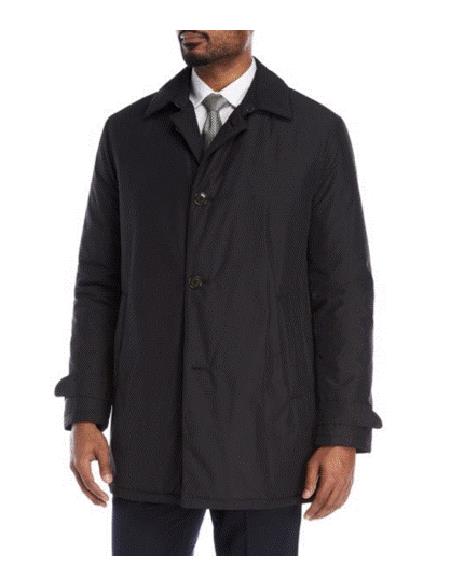 Lerner ~ Edgar Trench Coat ~ Rain Coat 36 inch length Black