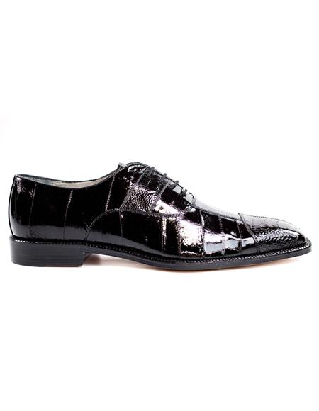 men's Authentic Belvedere Brand Black Leather Lining Shoe