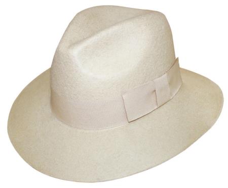 Mens Dress Hat New Mens 100% Wool Fedora Trilby Mobster suit hat Cream