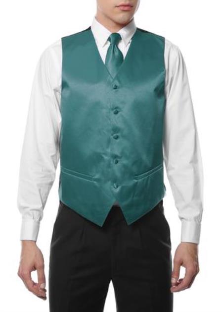 Men's 4PC Big and Tall Vest & Tie & Bow Tie and Hankie 