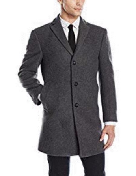Men's Car Coat Mens Wool Car Coat ~ Carcoat Gray