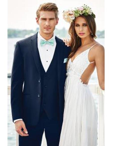 Men's Beach Wedding Attire Suit Menswear Navy Blue $199