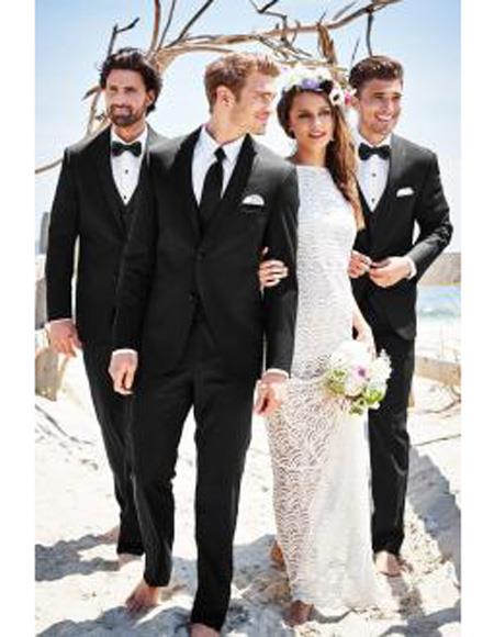 Men's Beach Wedding Attire Suit Menswear Black $199