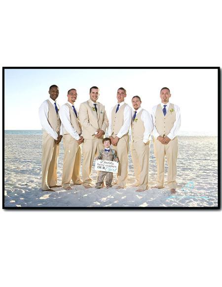 Men's Beach Wedding Attire Suit Menswear Beige $199
