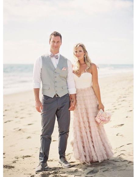 Men's Beach Wedding Attire Suit Menswear Gray $199