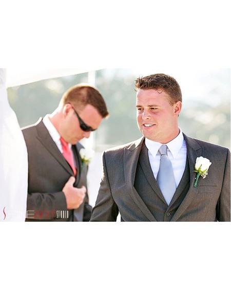 Men's Beach Wedding Attire Suit Menswear Dark Grey $199