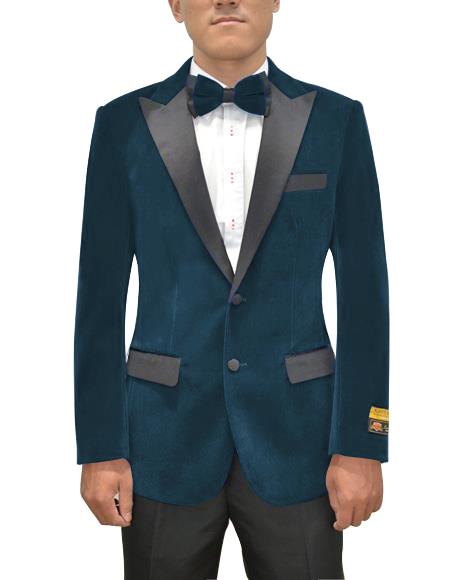 men's Two Button Peak Lapel Prussian Single Breasted Suit