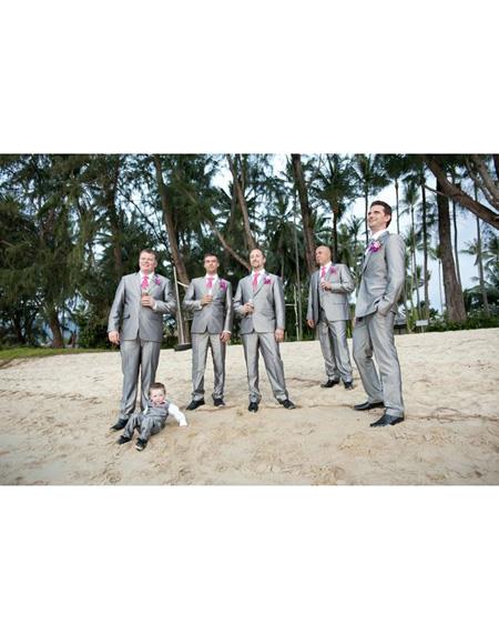 Men's Beach Wedding Attire Suit Menswear Gray $199