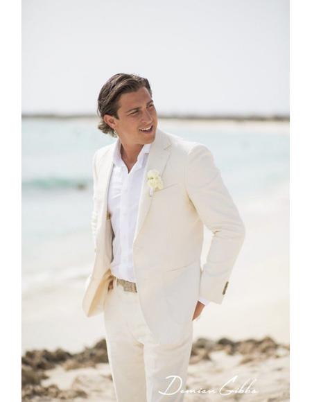 Product Sk80 Mens Beach Wedding Attire Suit Menswear Ivory