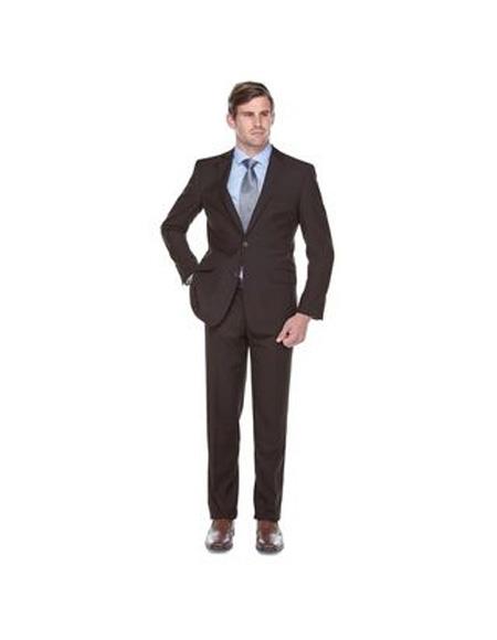 Renoir Suits - Renoir Fashion Verno De Palma men's Notch Lapel Single Breasted Brown Slim Fit Two-piece Suit