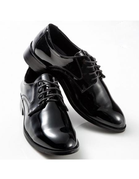 men's Black Round Toe Firm Stitched Outsole Lace Up Shoe