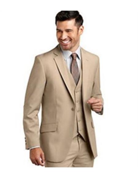 men's Beige Slim Fit Suit