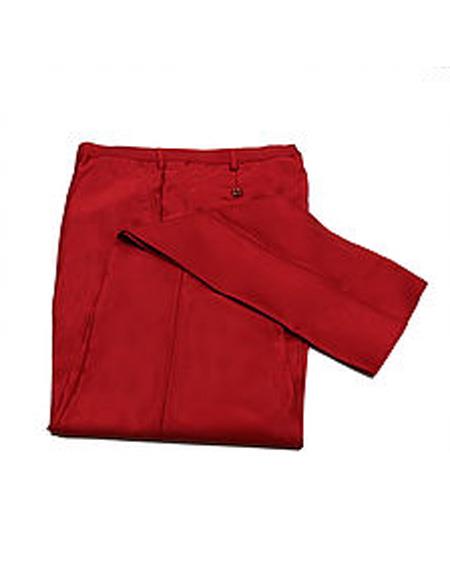 men's Red Slim Fit Sharkskin Metallic Shiny Pants