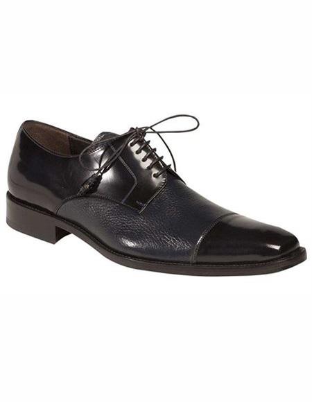men's Blue Lace Up Leather Lining Shoe