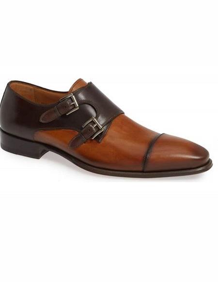 men's Tan Sip On Double Monk Strap Shoe
