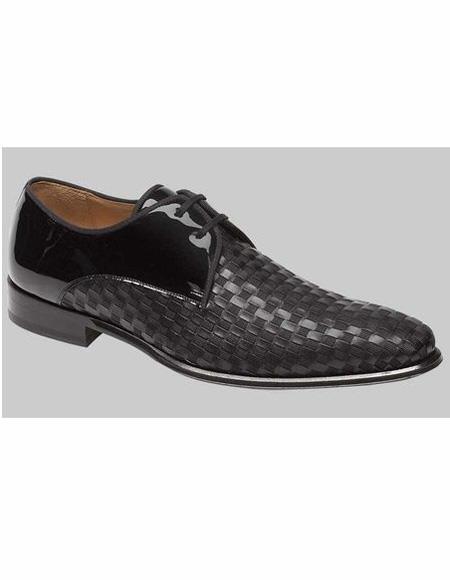 men's Black Lace up Leather Lining Shoe