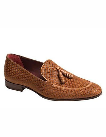 men's Tan Slip On Loafer Design Hand Made Shoe