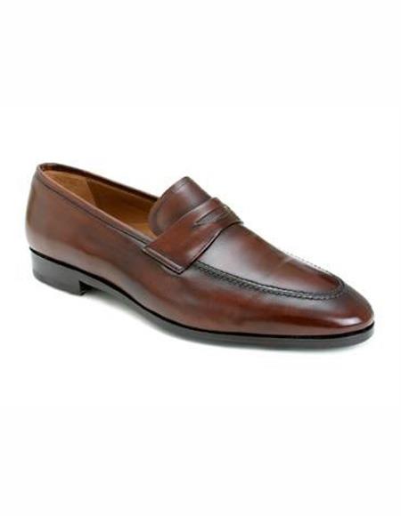men's Slip On Cognac Leather Lining Shoe