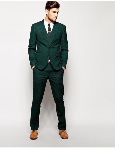 men's Emerald Green Two Button Suit 