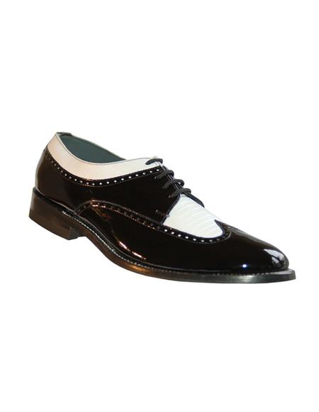 men's Two Tone Shoes Black and White