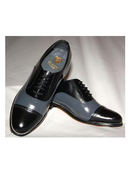men's Two Tone Shoes Black and Grey